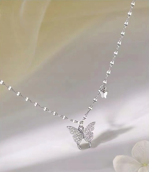 Komplet Srebrny Motyle 925 Diamentowe Kryształki Piękne Pudełko Na Prezent