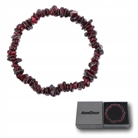 Bransoletka Uniseks Kamień Naturalny Garnet Koraliki 5-8 mm Regulowana