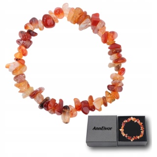 Bransoletka Uniseks Kamień Karneol Carnelian Koraliki 5-8 mm Regulowana