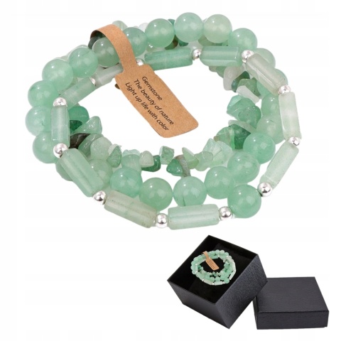 Zestaw 3 x Bransoletka 5-8 mm Kamień Naturalny Awenturyn Aventurine Uniseks