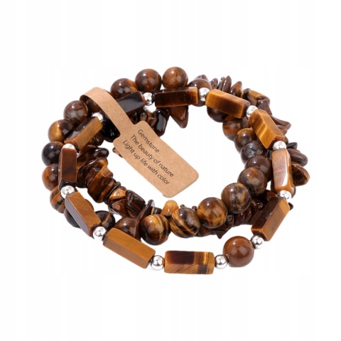 Zestaw 3 Bransoletka 5-8 mm Kamień Naturalny Jaspis Obrazowy Picture Stone