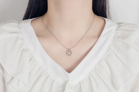 Zestaw Biżuterii Srebrny Moonlight Efekt Opal Księżycowy Elegancki Prezent