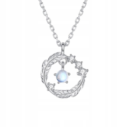 Zestaw Biżuterii Srebrny Moonlight Efekt Opal Księżycowy Elegancki Prezent